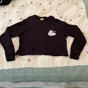 Juniors Cropped Longsleeve Mickey Tee